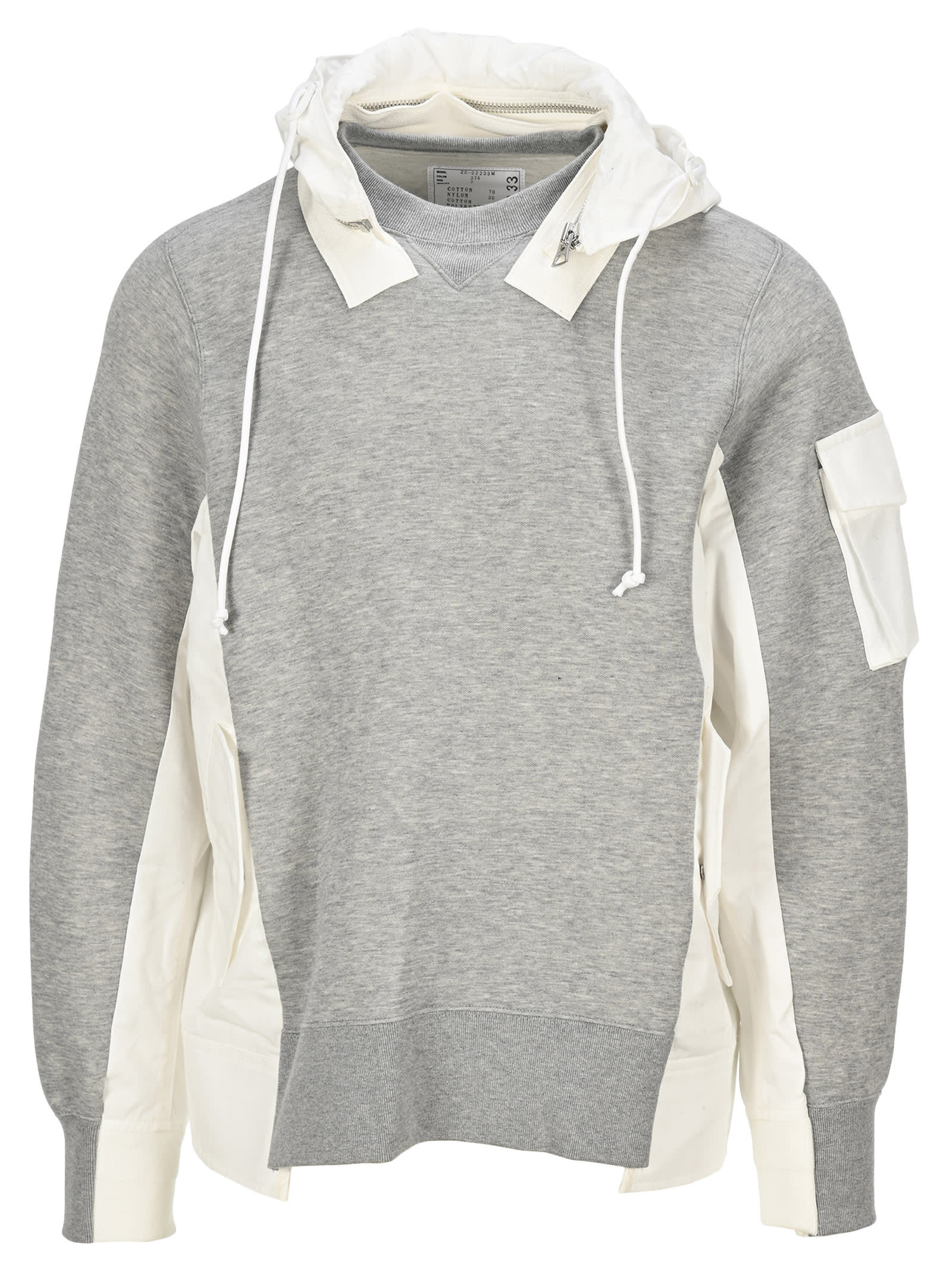 white fitted hoodie