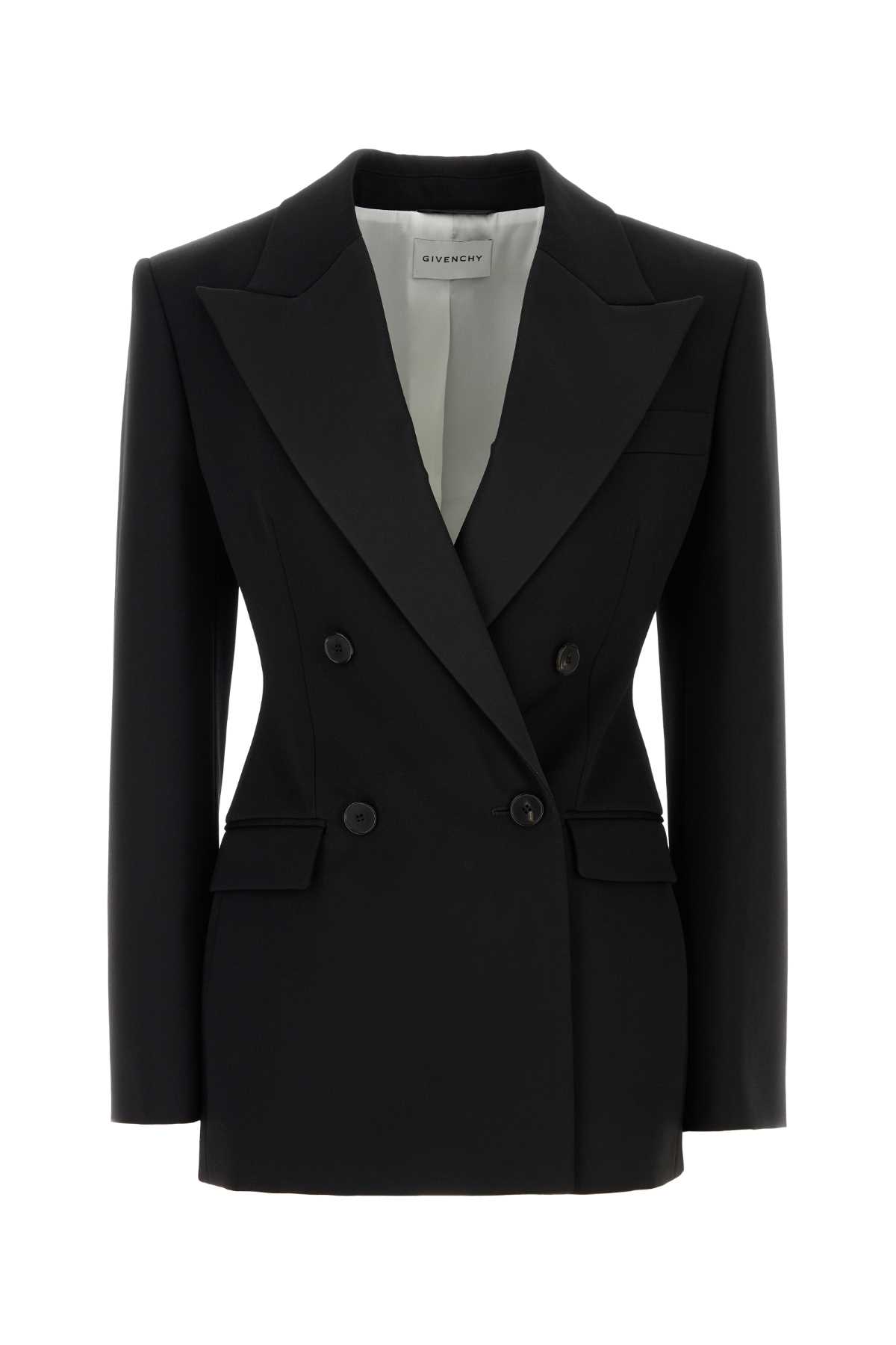 Givenchy Jacket In Wool With Satin Collar In Black