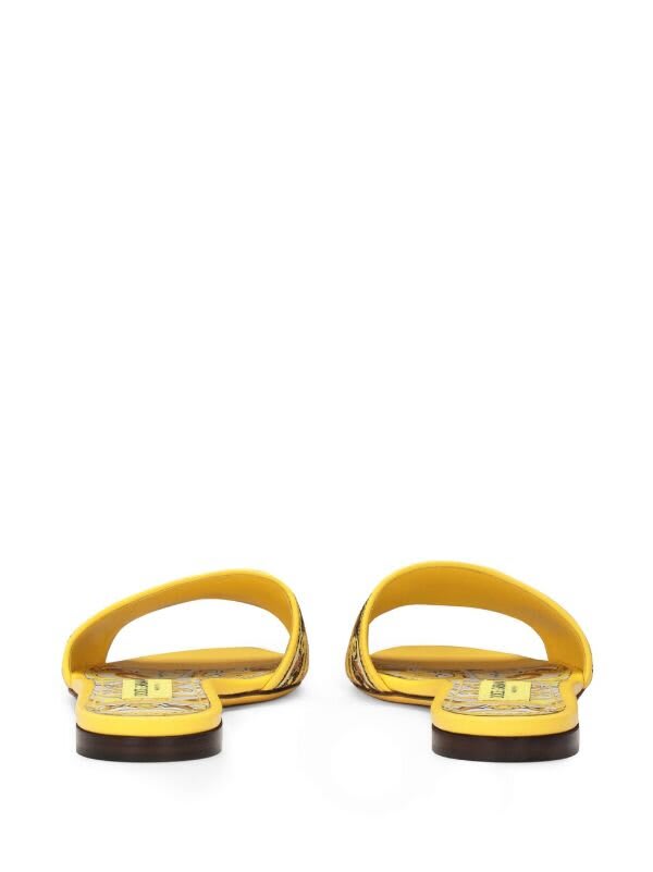 Shop Dolce & Gabbana Ciabatta Ricamo Logo In Giallo Multi