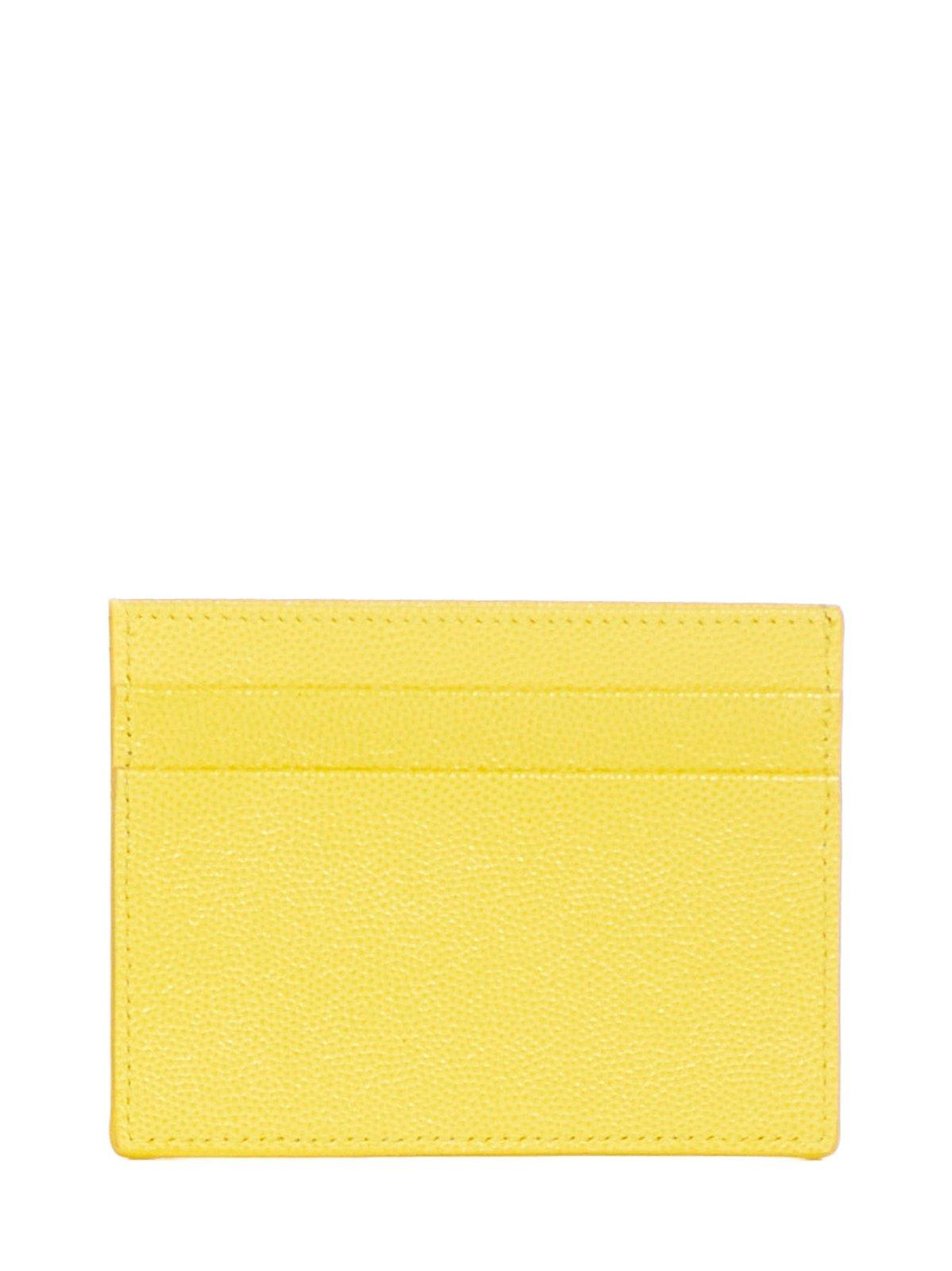 Shop Palm Angels Logo Printed Cardholder In Yellow