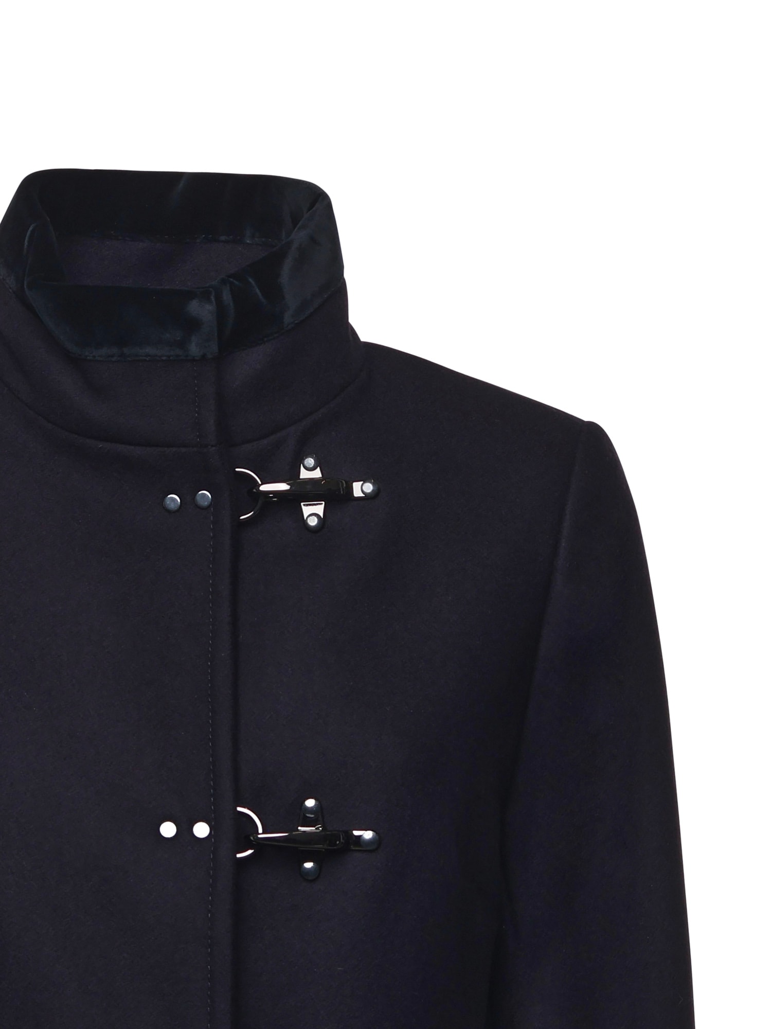 Fay Toggle-fastening Single-breasted Coat In Blue