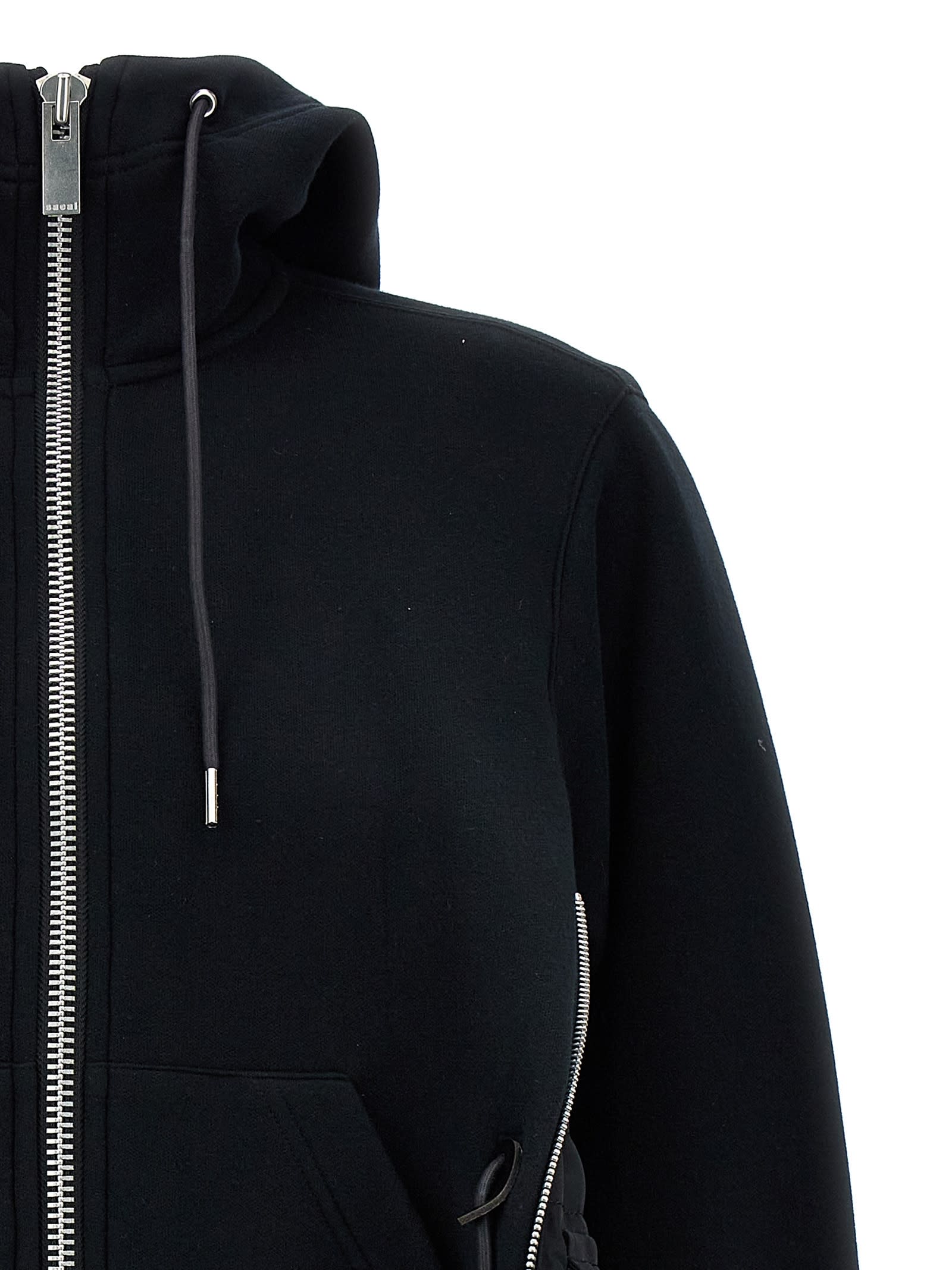 Shop Sacai Sponge Hoodie In 002 Black X Black