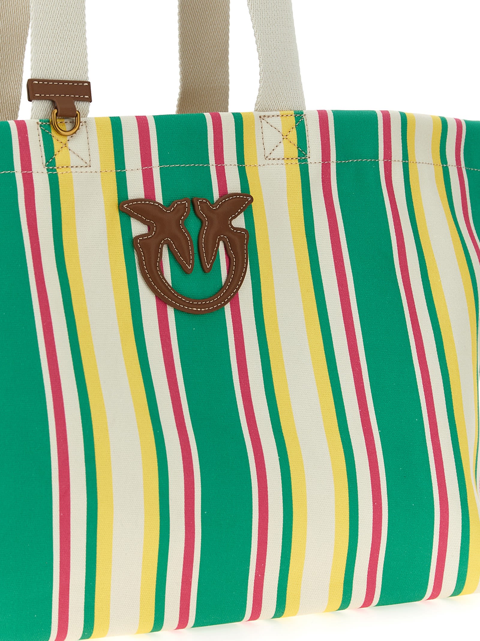 Pinko Maxi Stripes Shopping Bag Tote Bag Multicolor
