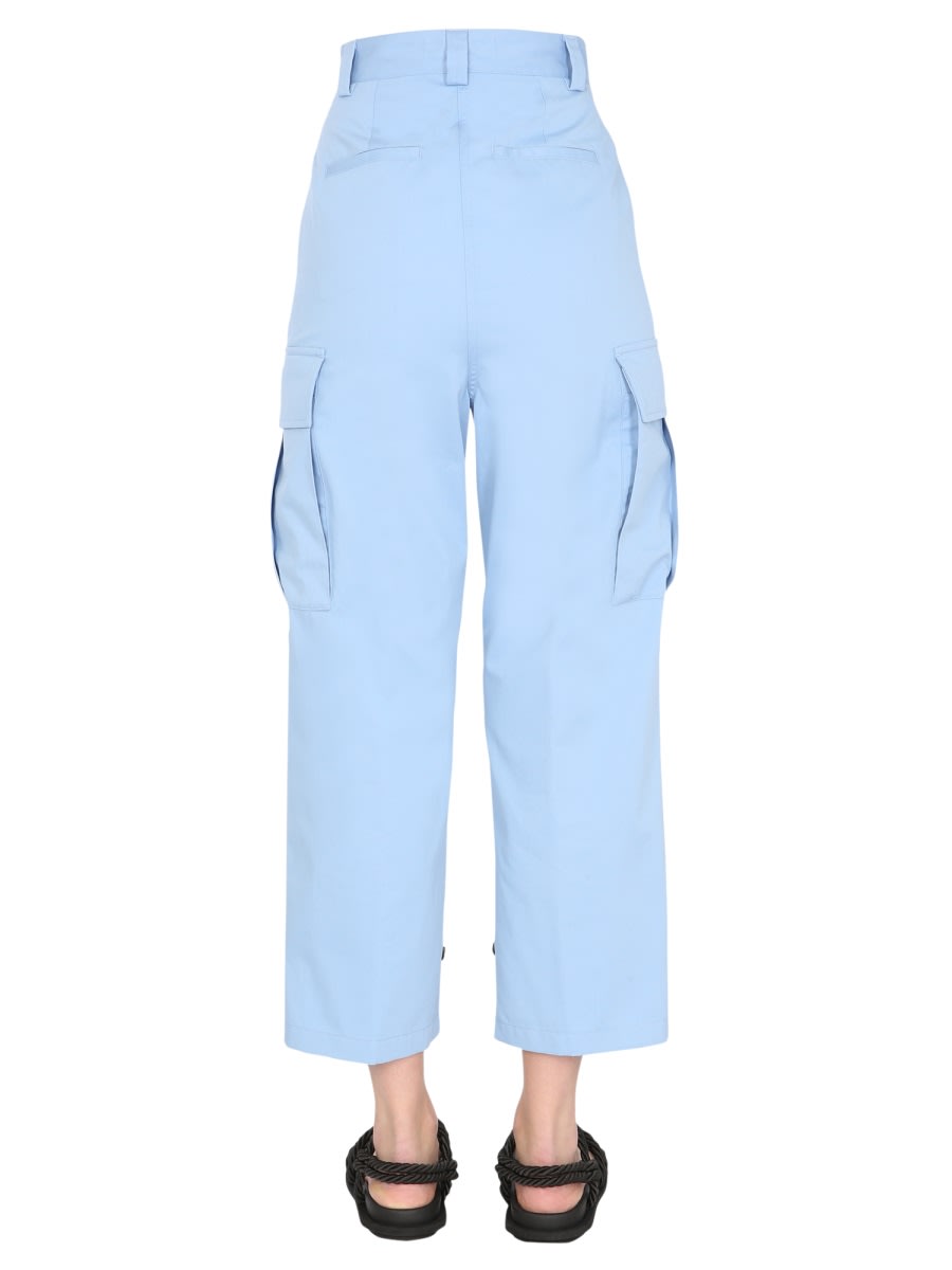 Shop Msgm Cargo Pants In Blue