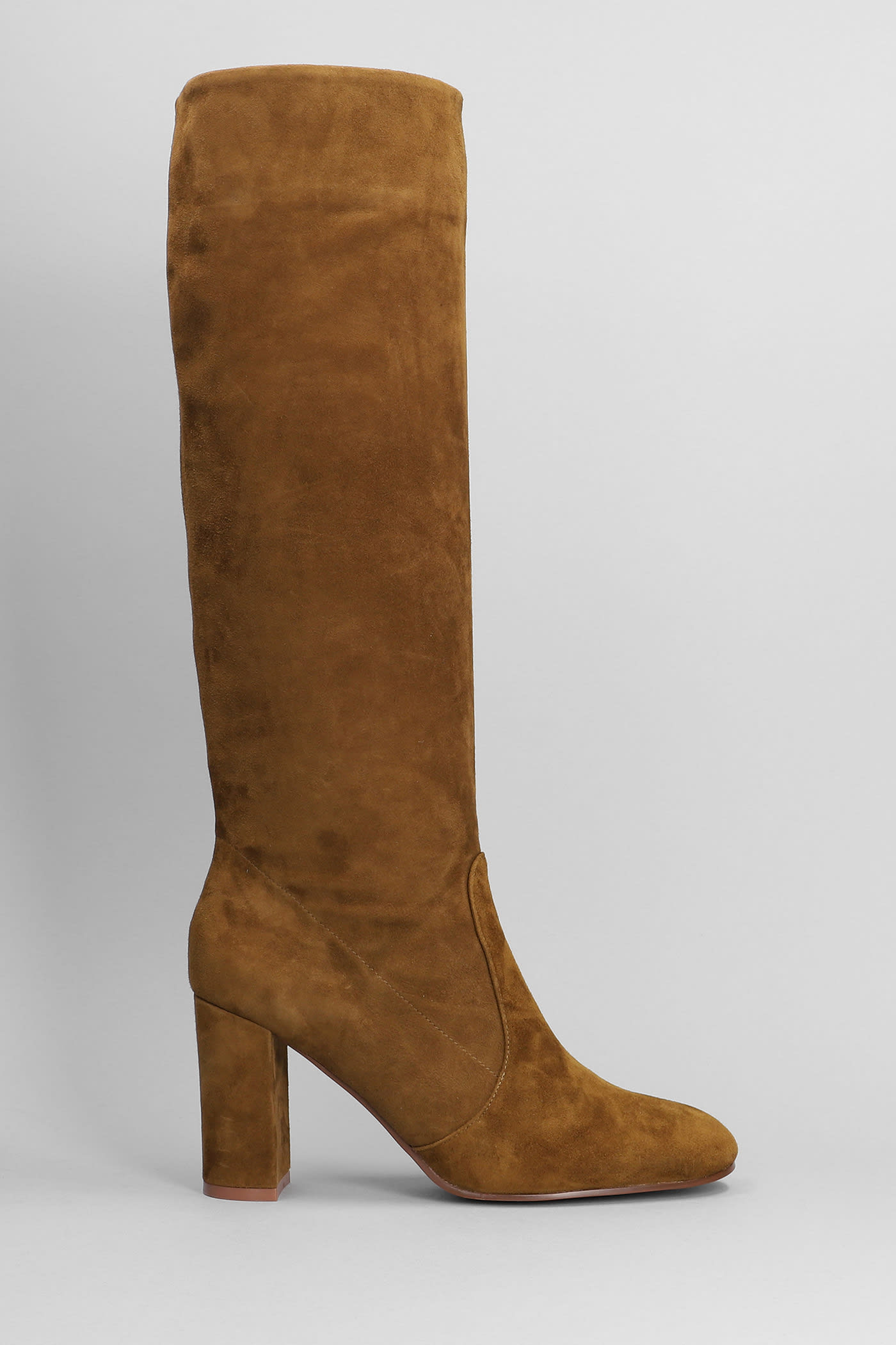 Lola Cruz High Heels Boots In Leather Color Suede