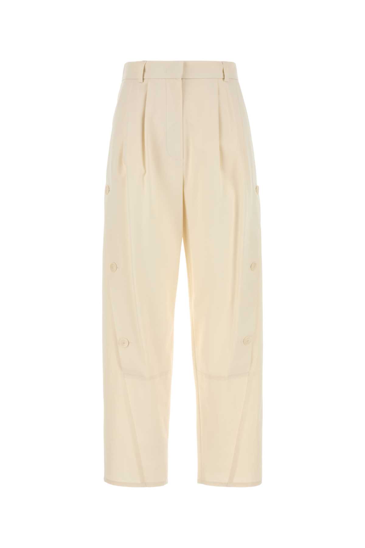 Max Mara Ivory Cotton Duomo Pant In Neutral