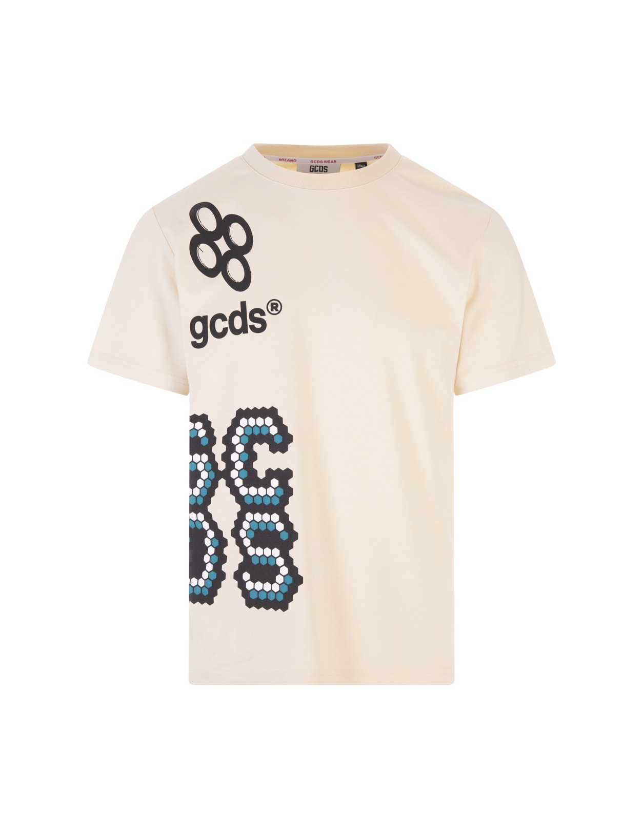 GCDS Man Beige Regular Plush T-shirt