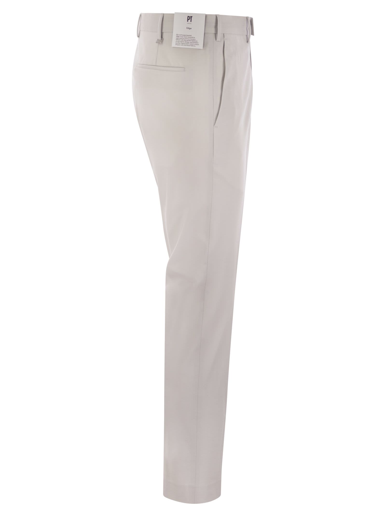 Pt Torino Dieci - Stretch Virgin Wool Trousers In Ice