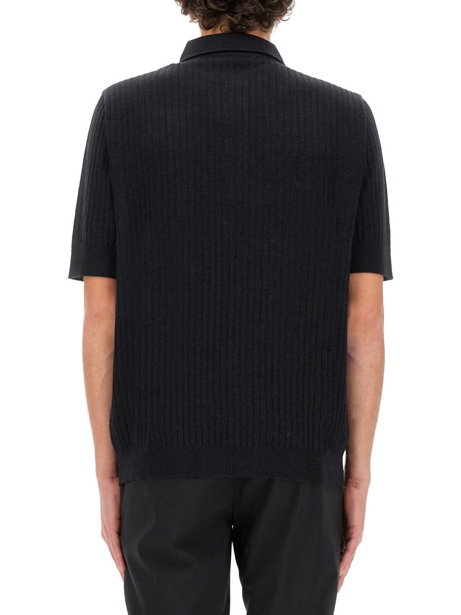 Shop Lardini Regular Fit Polo Shirt In Black