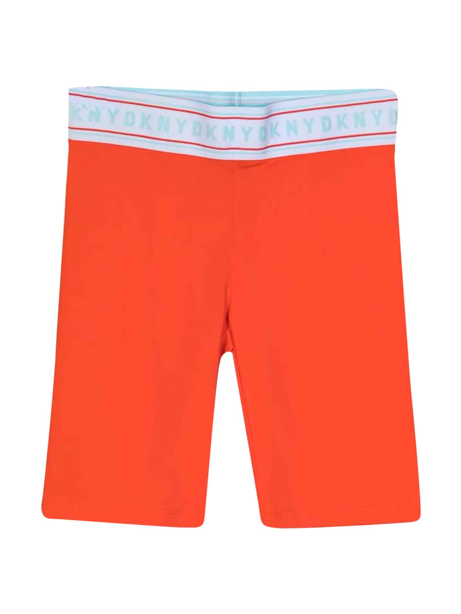 DKNY Orange Cycling Shorts Teen Unisex