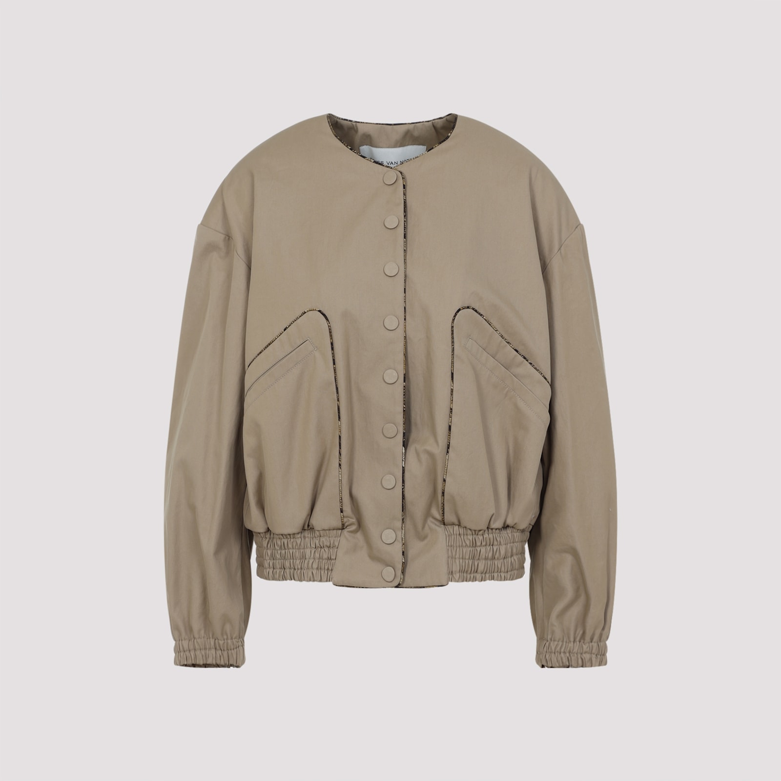 Dries Van Noten Beige Vadon Cotton Bomber Jacket In Beige