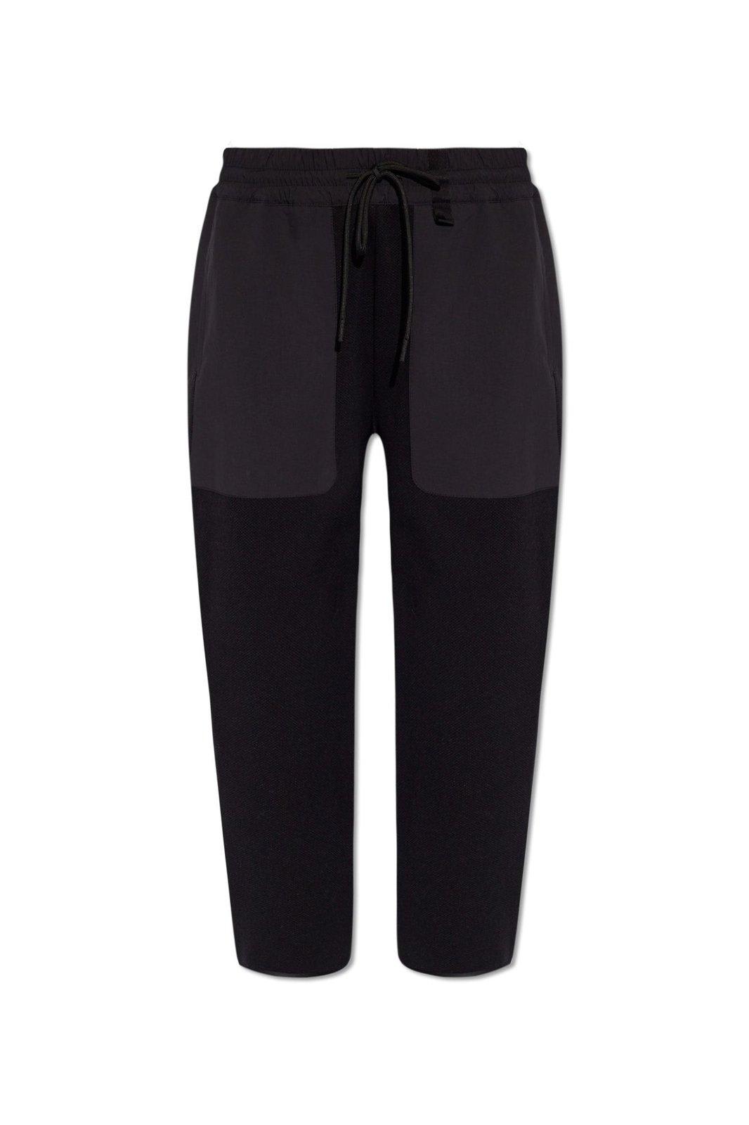 Shop Moncler Drawstring Panelled Sweatpants In Black