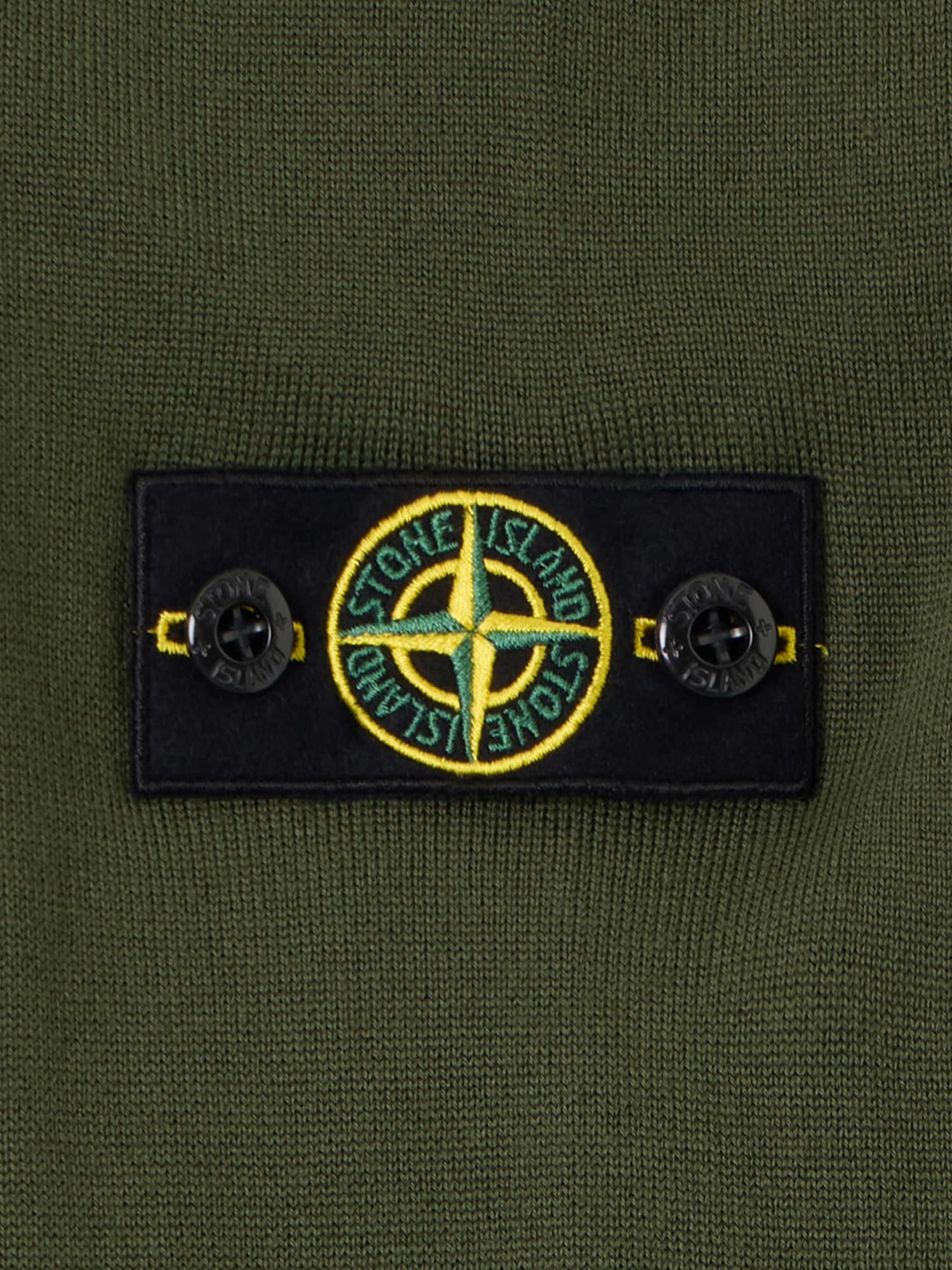 Stone Island Certified Virgin Wool Turtleneck Sweater In Green
