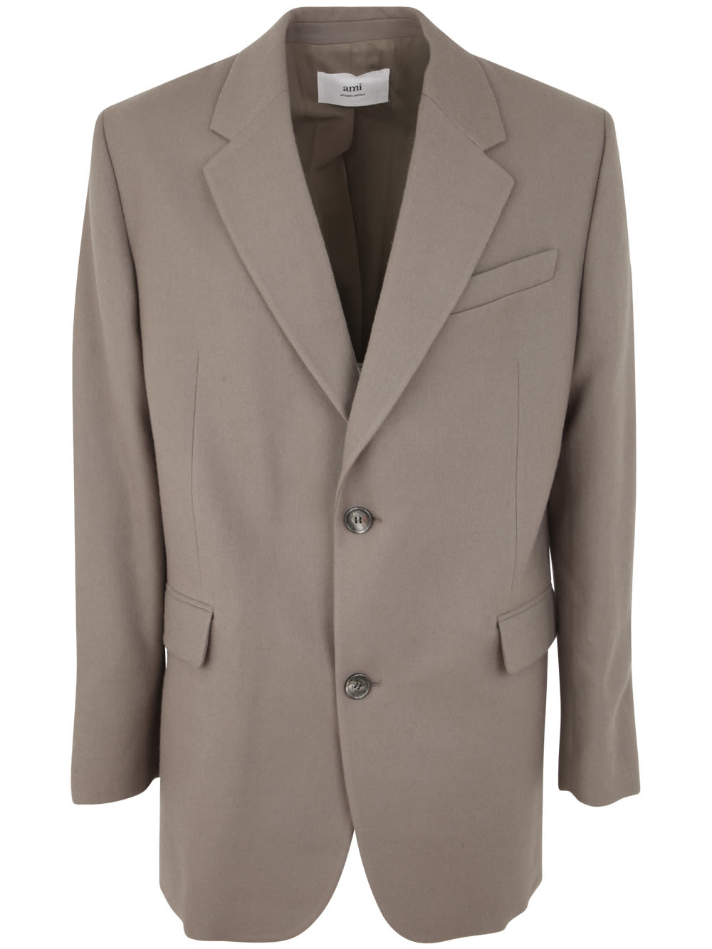 Shop Ami Alexandre Mattiussi Two Buttons Jacket In Taupe