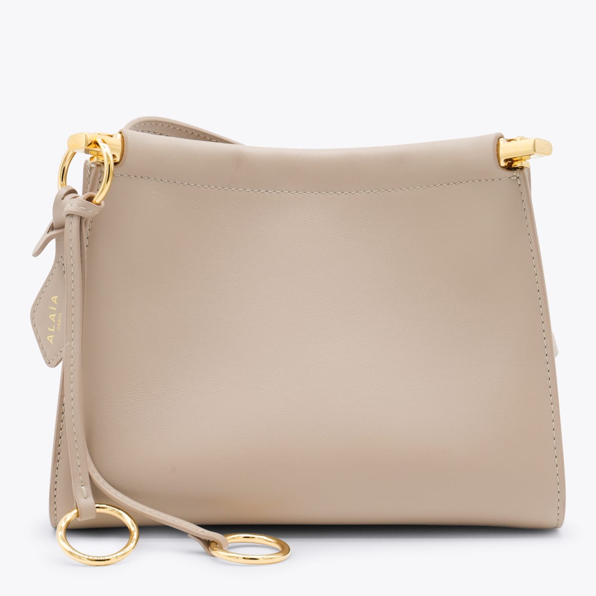Alaïa Beige Leather Small Square Crossbody Bag In Brown