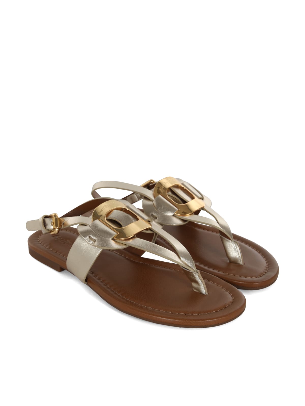 Shop See By Chloé Chany Sandals With Bands In Platinum