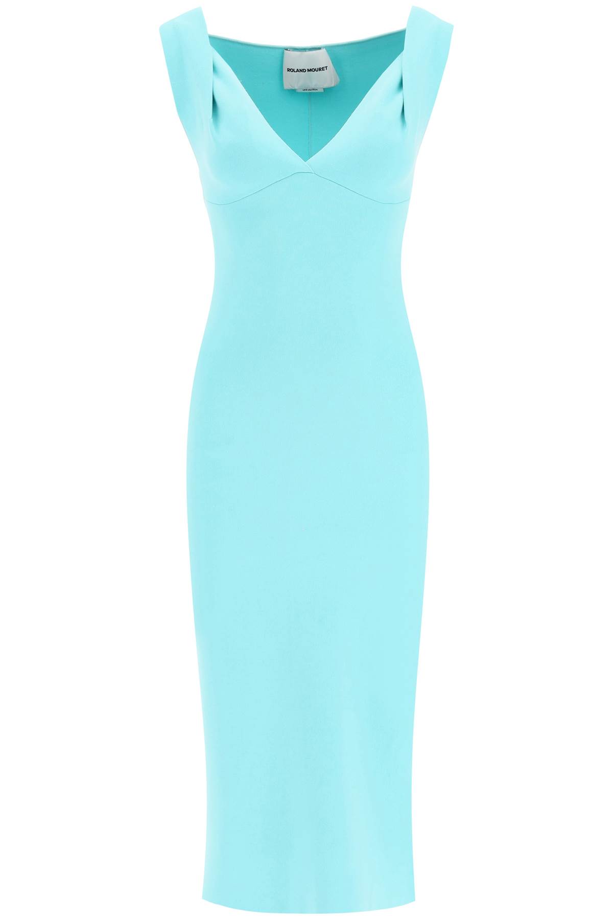ROLAND MOURET KNIT FITTED MIDI DRESS