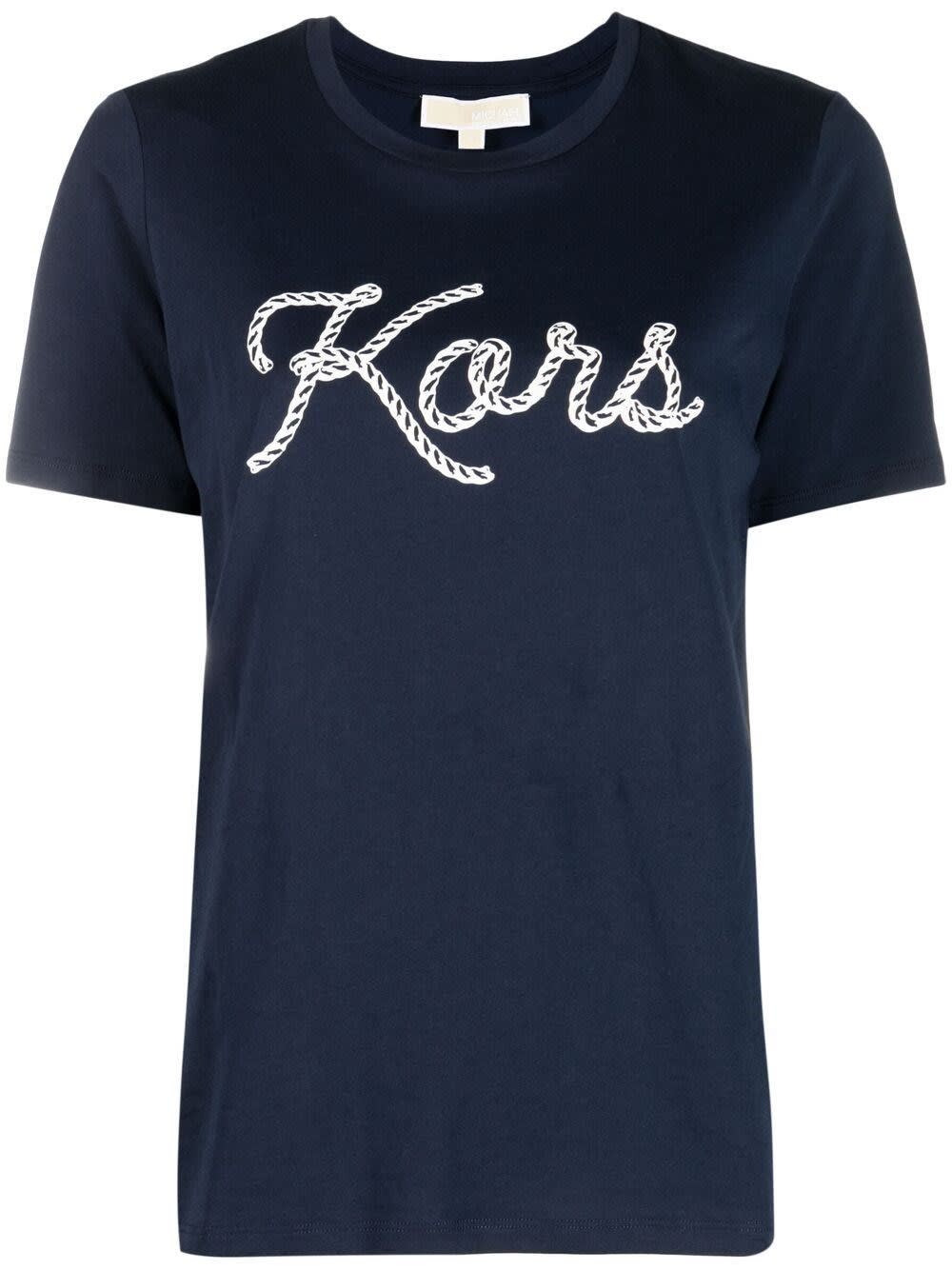 MICHAEL Michael Kors Blue Cotton T-shirt With Logo Print
