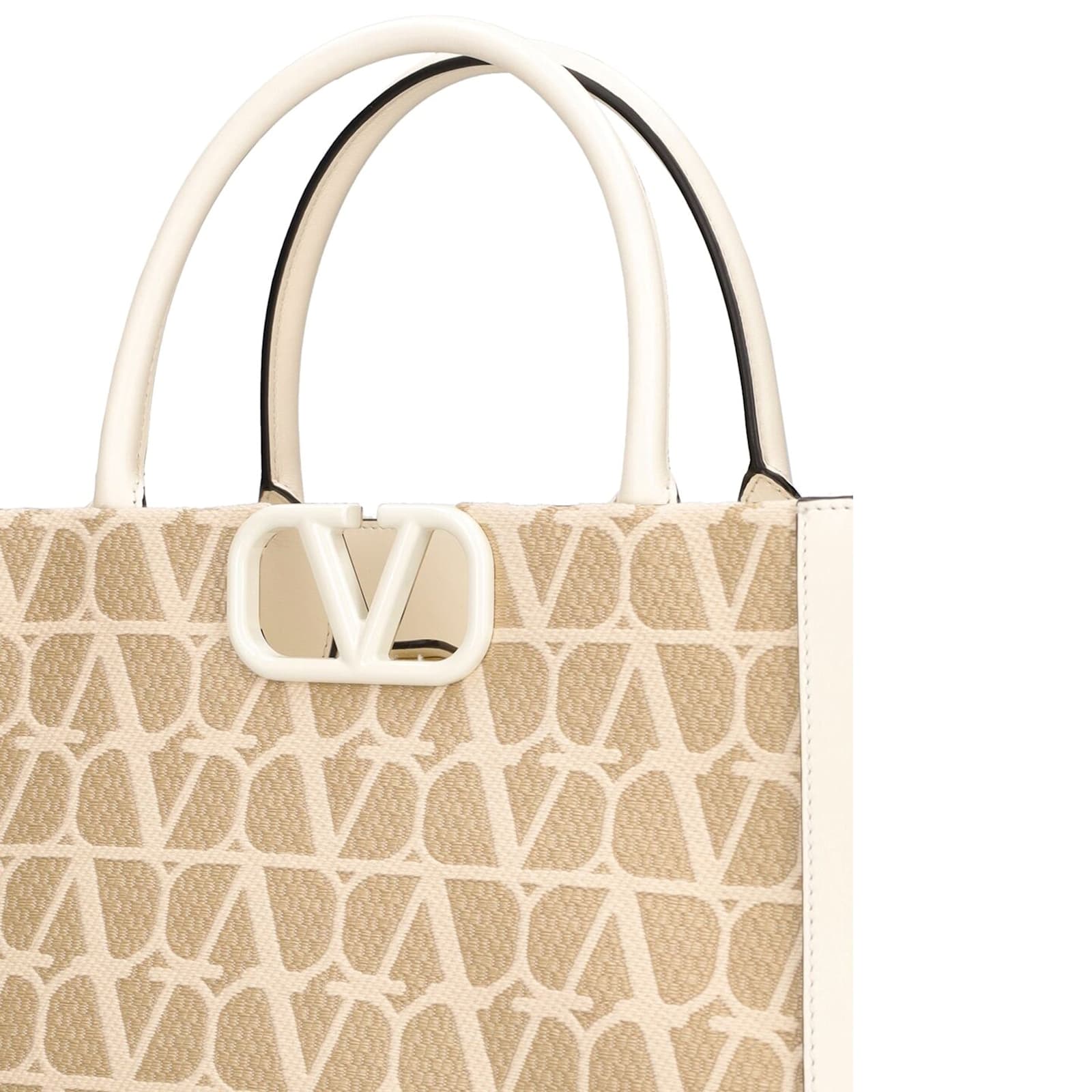 Shop Valentino Garavani Toile Iconographe Tote Bag In Ivory