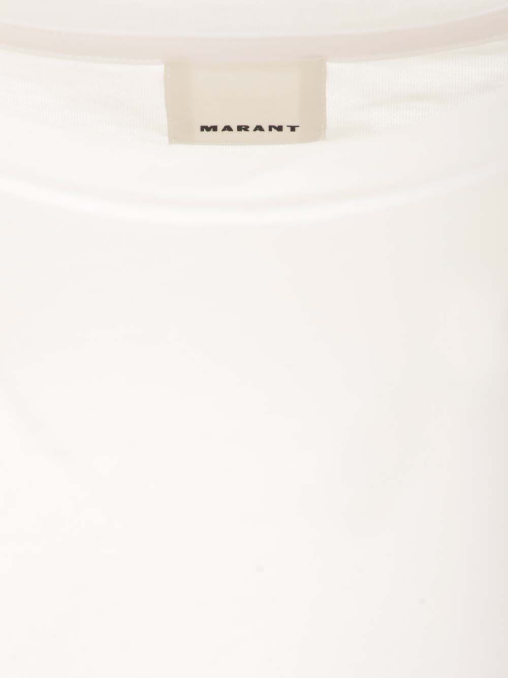 Isabel Marant Round Neckline Jersey T-shirt Shirt In White