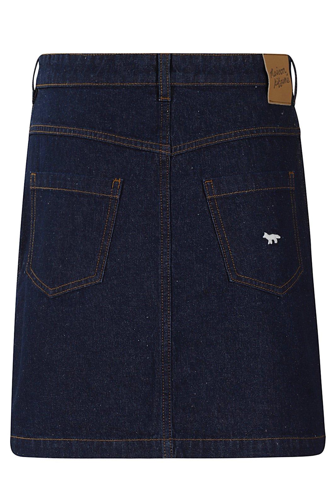 MAISON KITSUNÉ BUTTONED DENIM MINI SKIRT