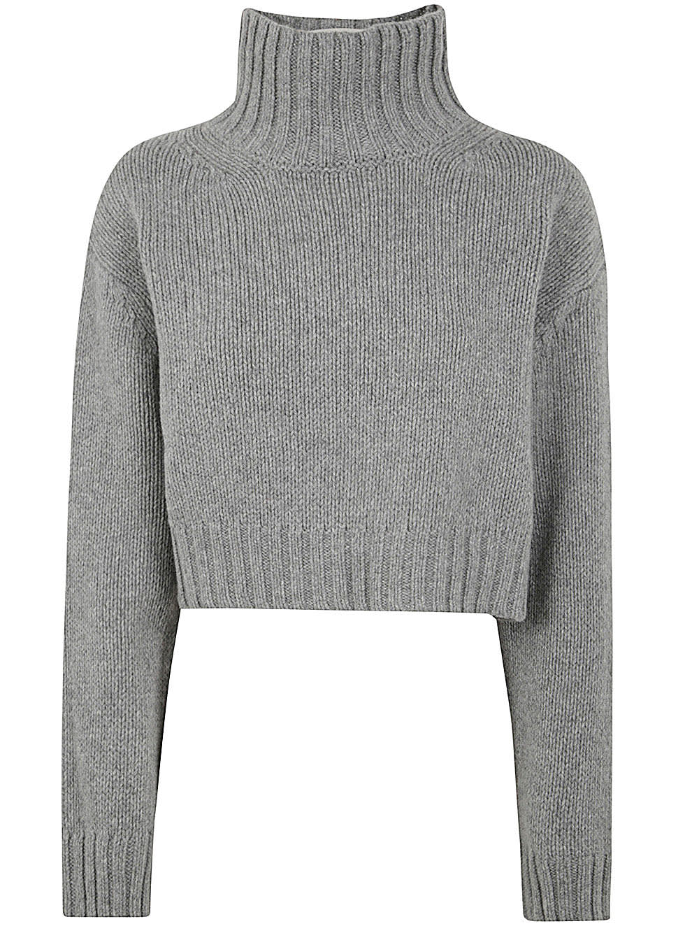 Shop Nuur Long Sleeves Turtle Neck Sweater In Grey