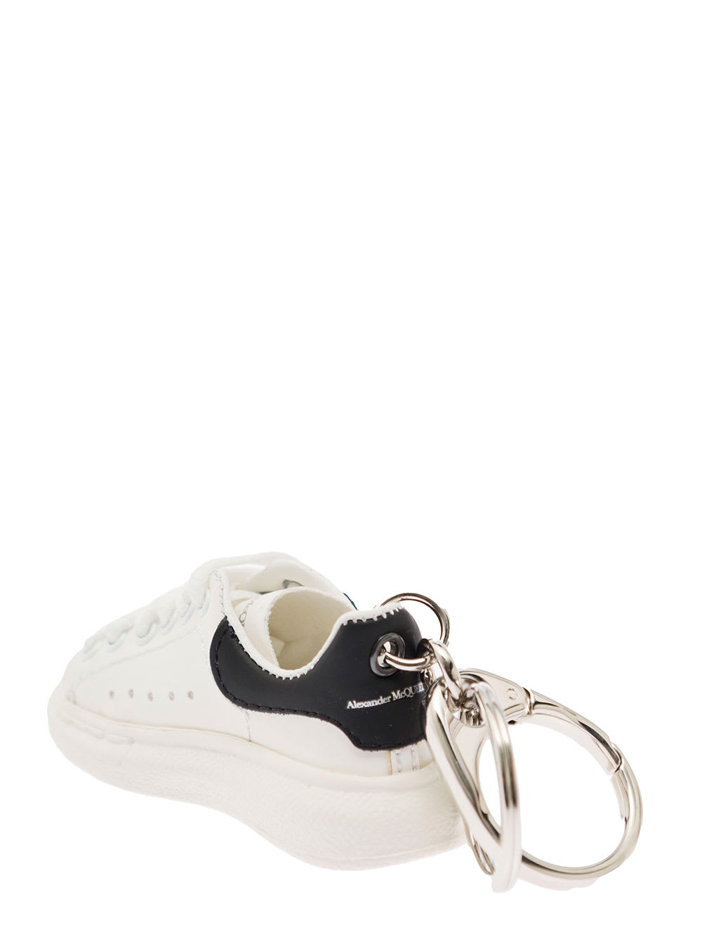 Shop Alexander Mcqueen White And Silver Chunky Sole Sneaker Keyring