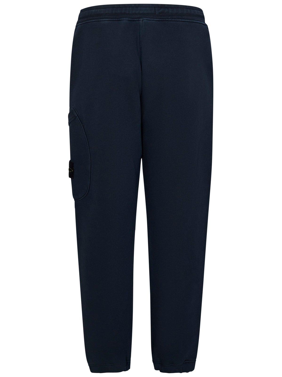 Shop Stone Island Compass-patch Drawstring Track Pants In Blue