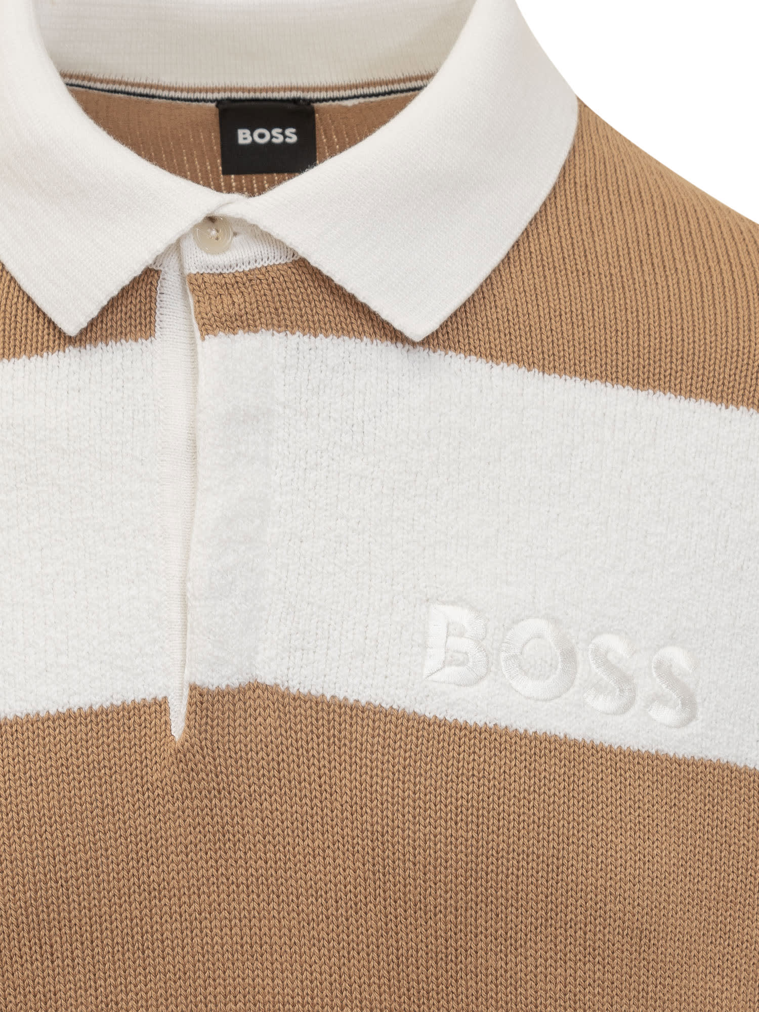 Shop Hugo Boss Sweater With Logo In Medium Beige