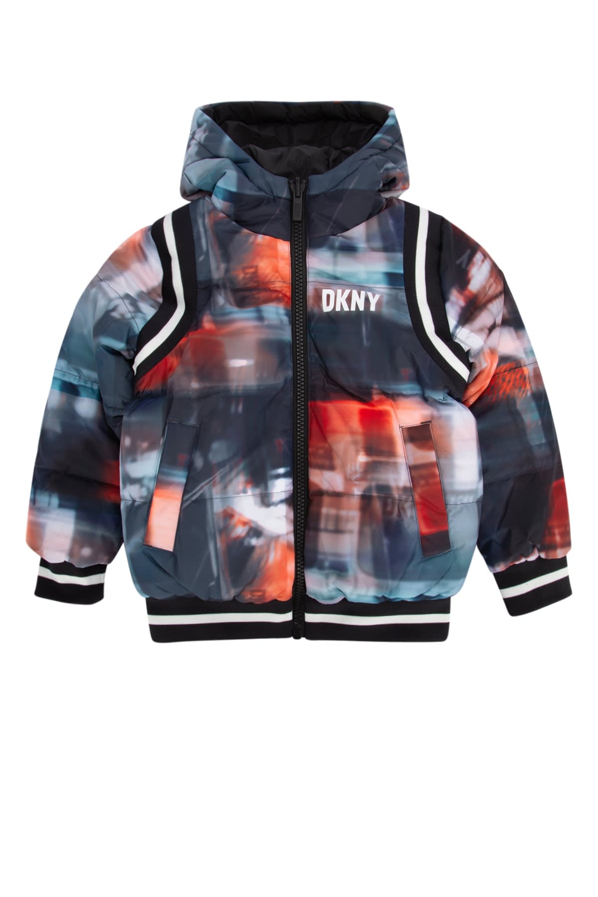 Dkny Nyc Lights Reversible Puffer Jacket In Unique