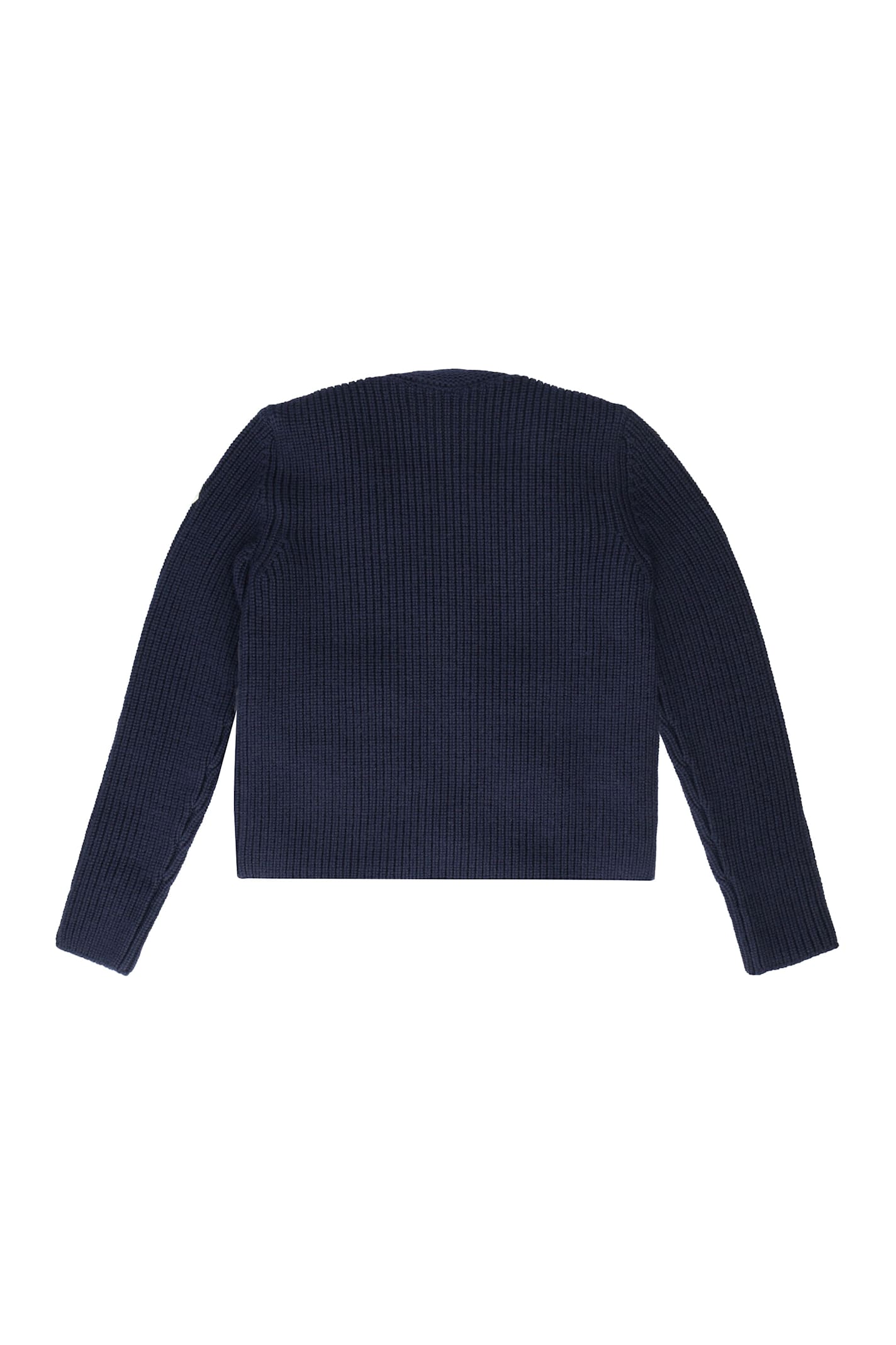 Moncler Girl's Combo Knit Cardigan In Blue