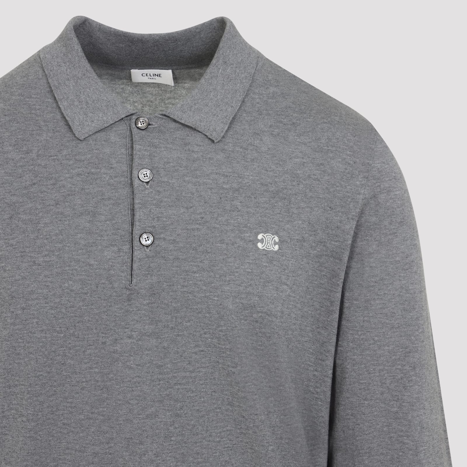 Celine Collared Sweater With Ribbed Cuffs