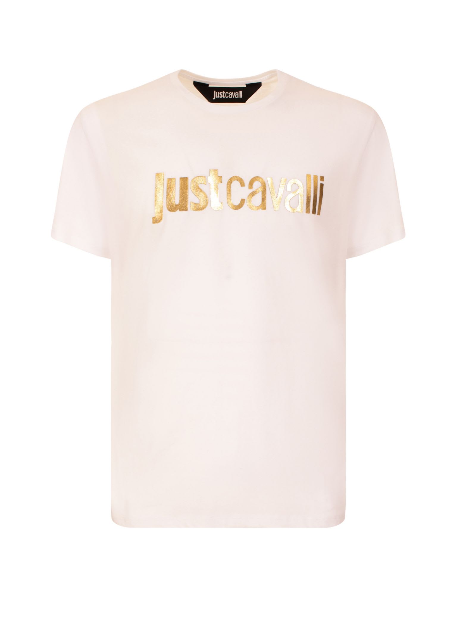 Roberto Cavalli Just Cavalli T-shirt In White/gold