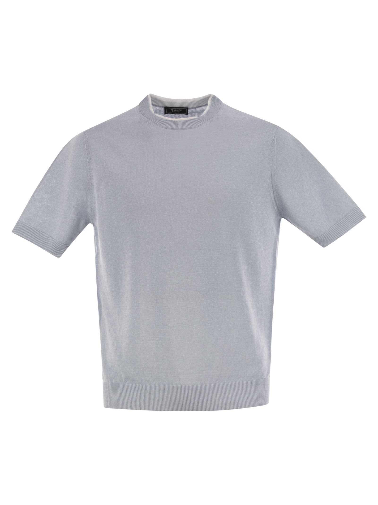 T-shirt In Linen And Cotton Yarn