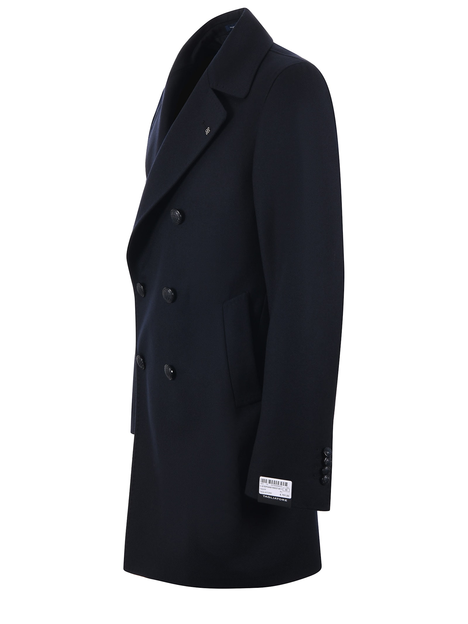 Shop Tagliatore Virgin Wool Coat In Blue