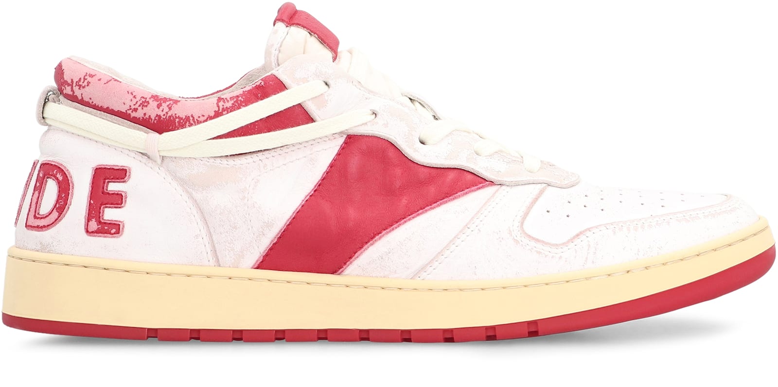 Rhude Rhecess Leather Low-top Sneakers In Red