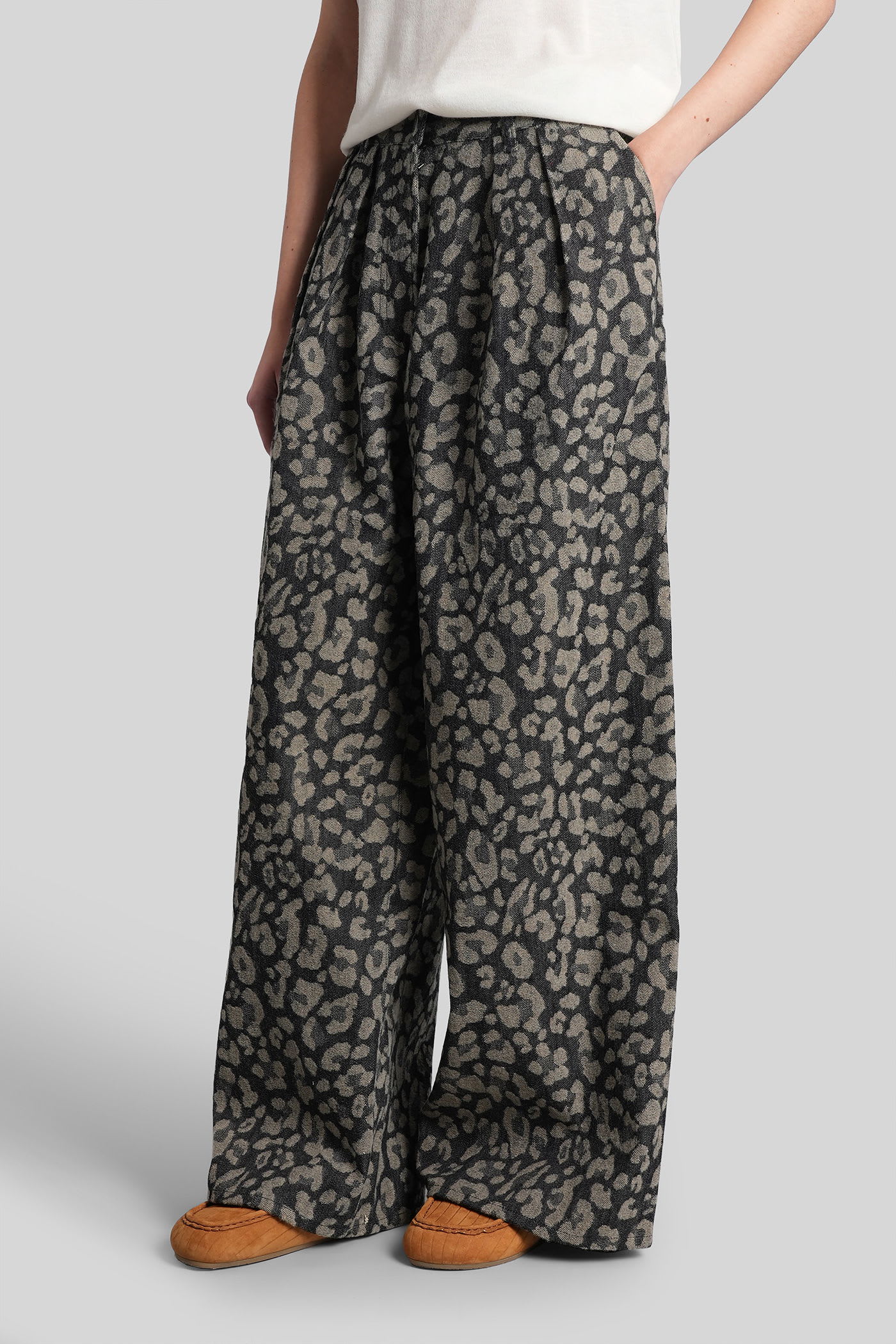 Alanui Pants In Grey Wool In Gray