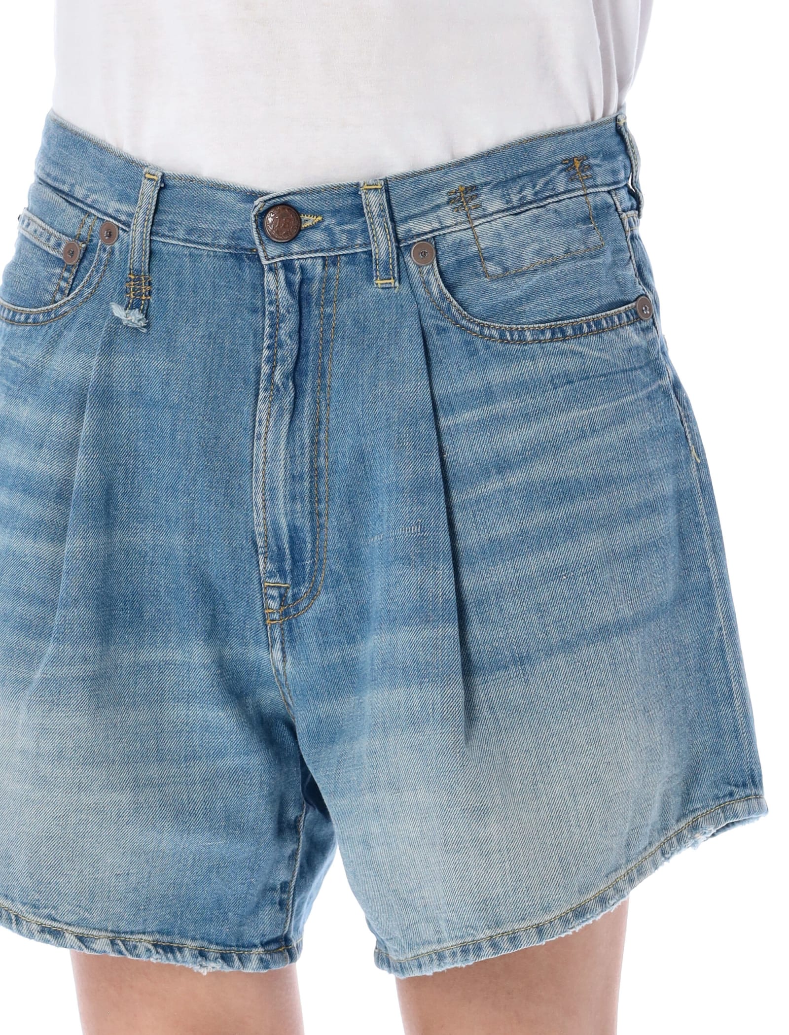 R13 DAMON PLEATED SHORT