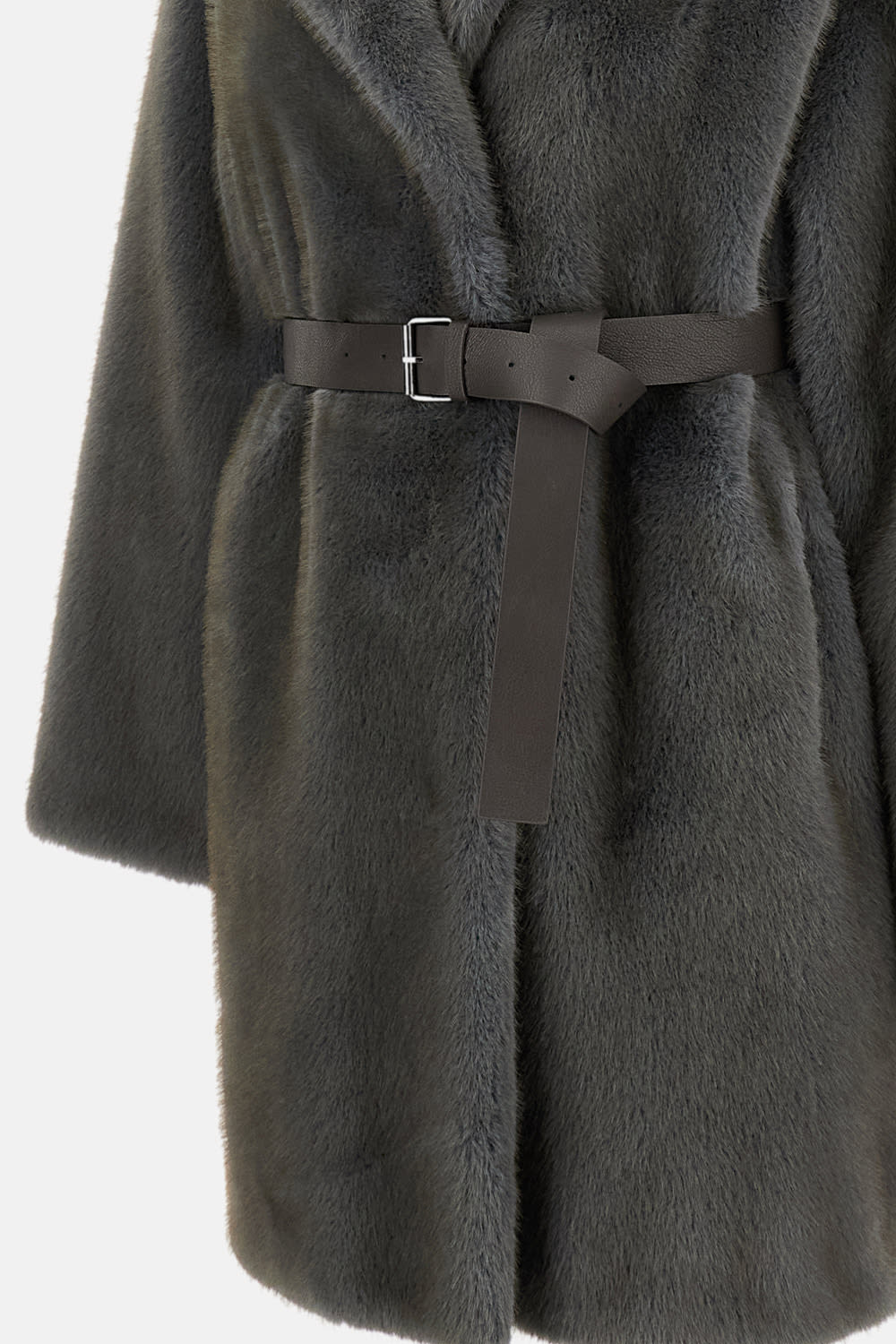 P.a.r.o.s.h Faux Fur Jacket In Gray