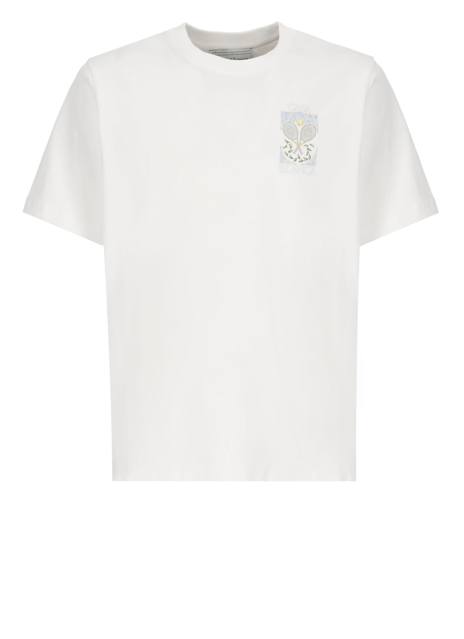 Shop Casablanca Tennis Pastelle T-shirt In White