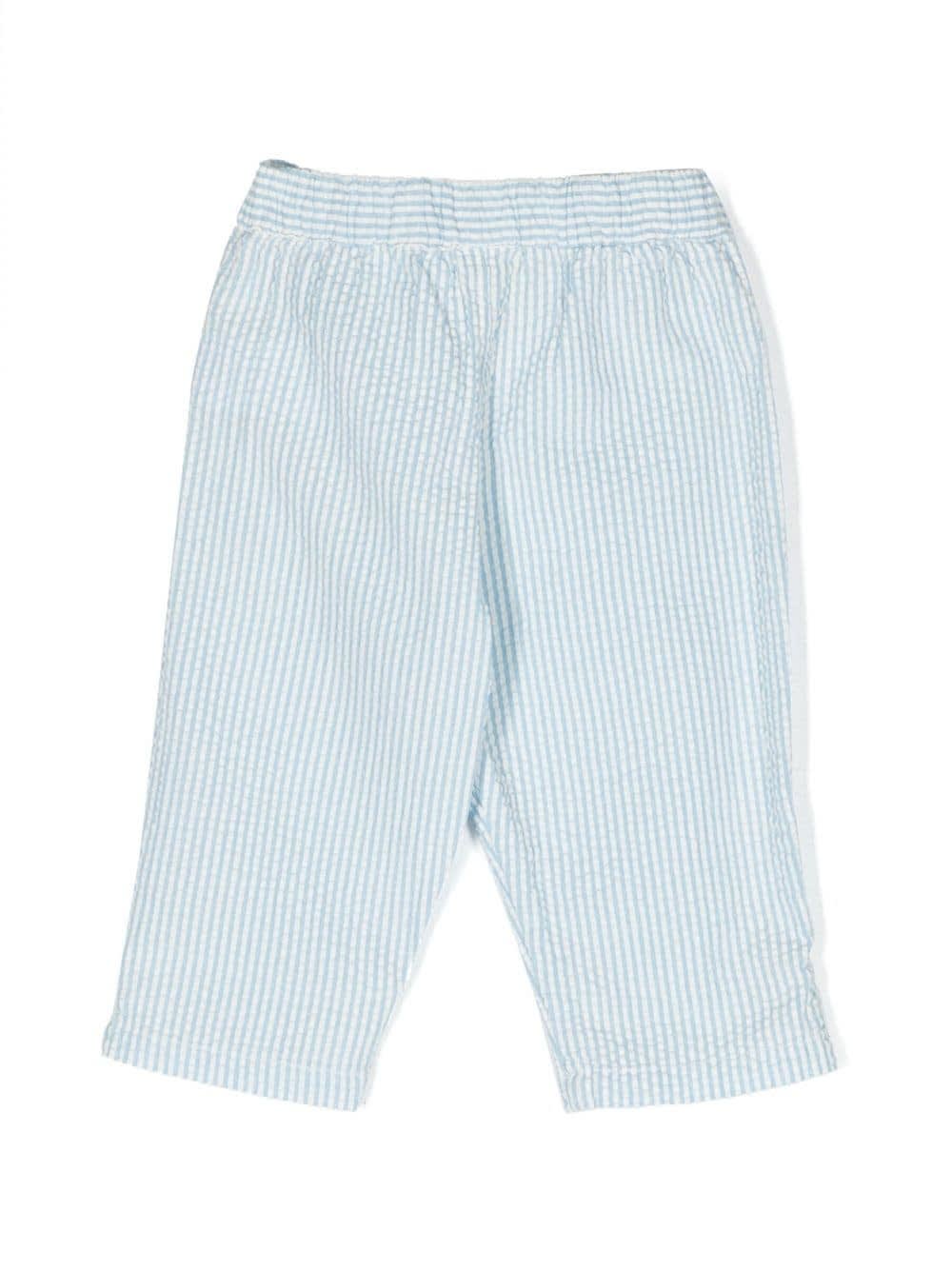 Shop Bonton Striped Trousers In Blue