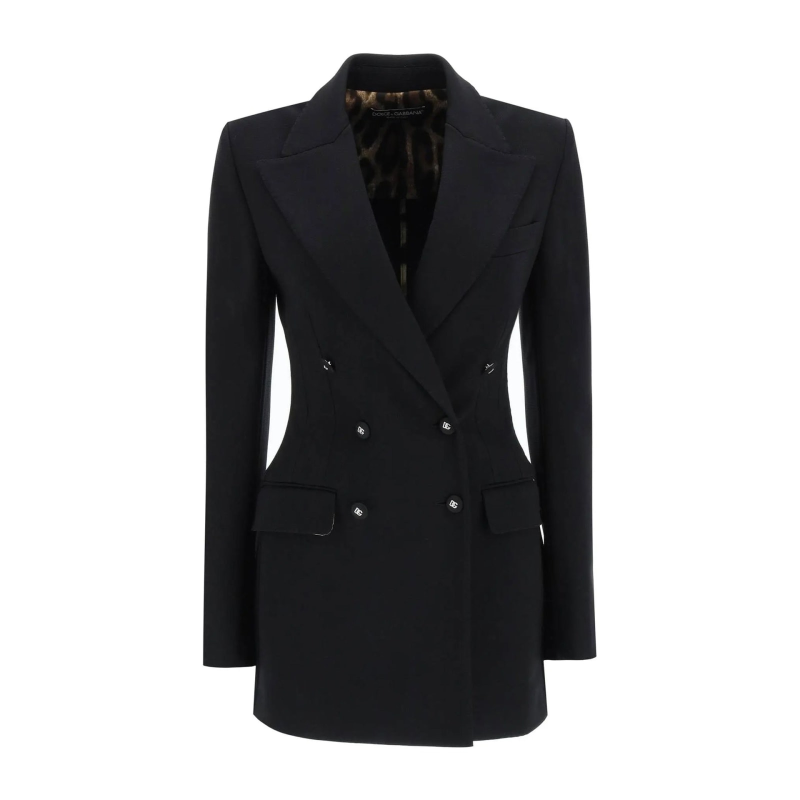 Shop Dolce & Gabbana Double-breasted Blazer Jacket In Black