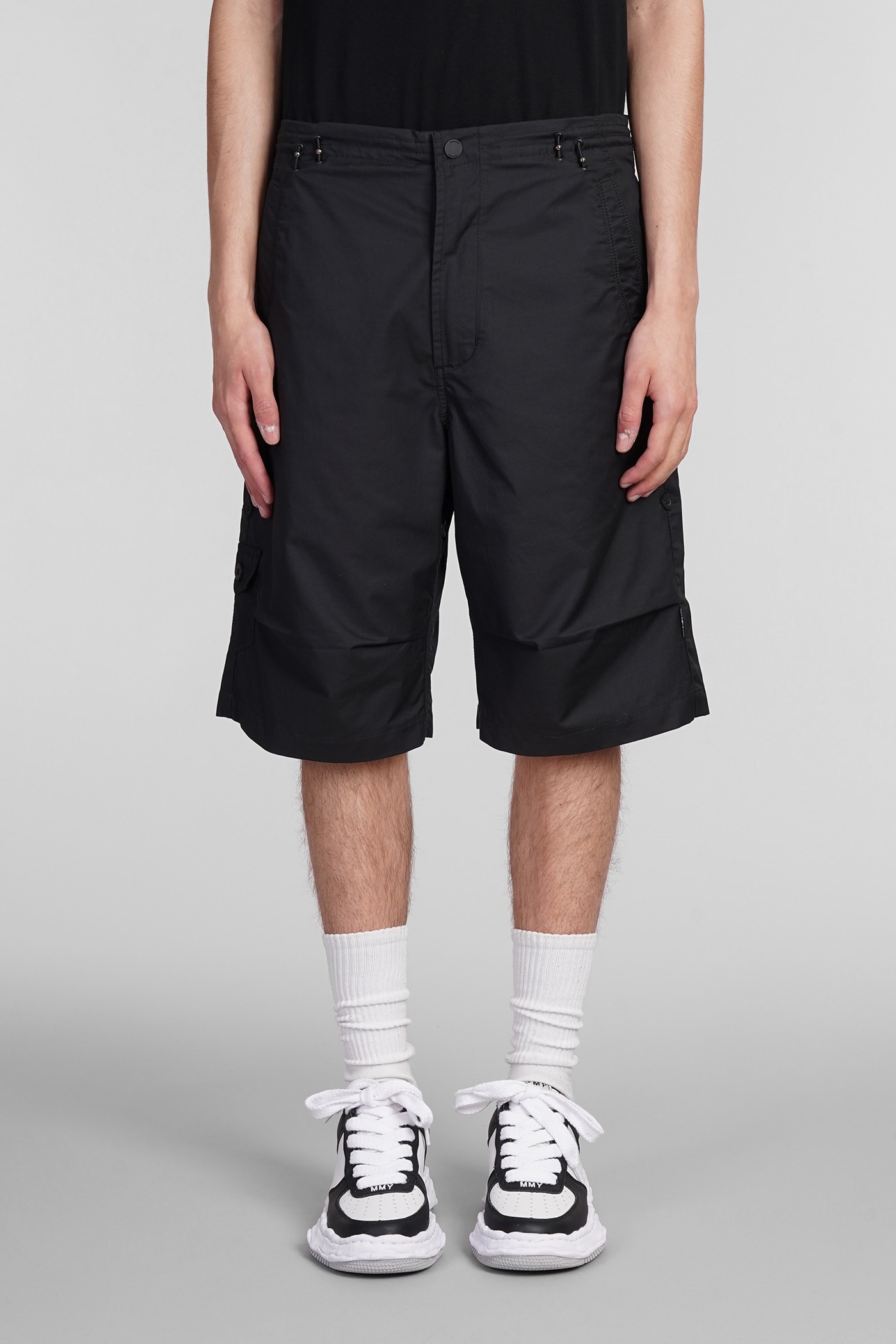 Shop Maharishi Shorts In Black Cotton