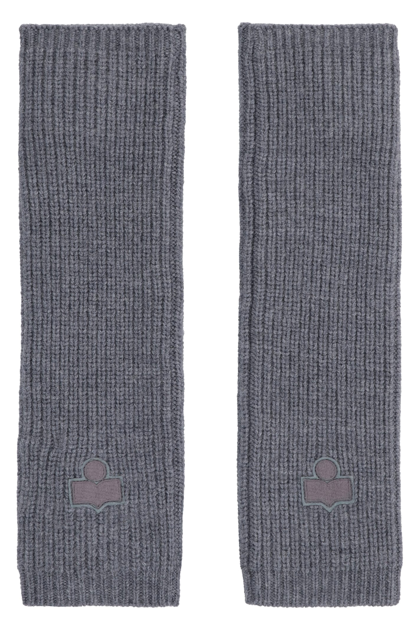 Shop Isabel Marant Patti Wool Gloves In Grey