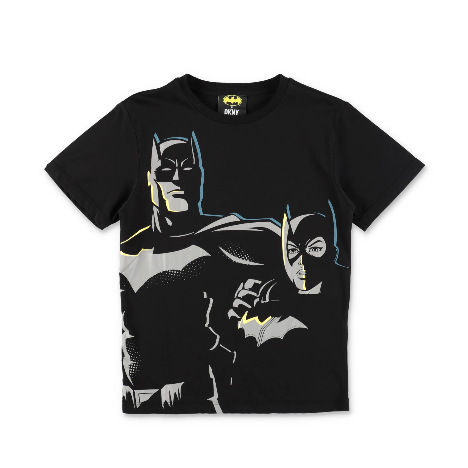 Dkny X Batman T-shirt Nera In Jersey Di Cotone Bambino