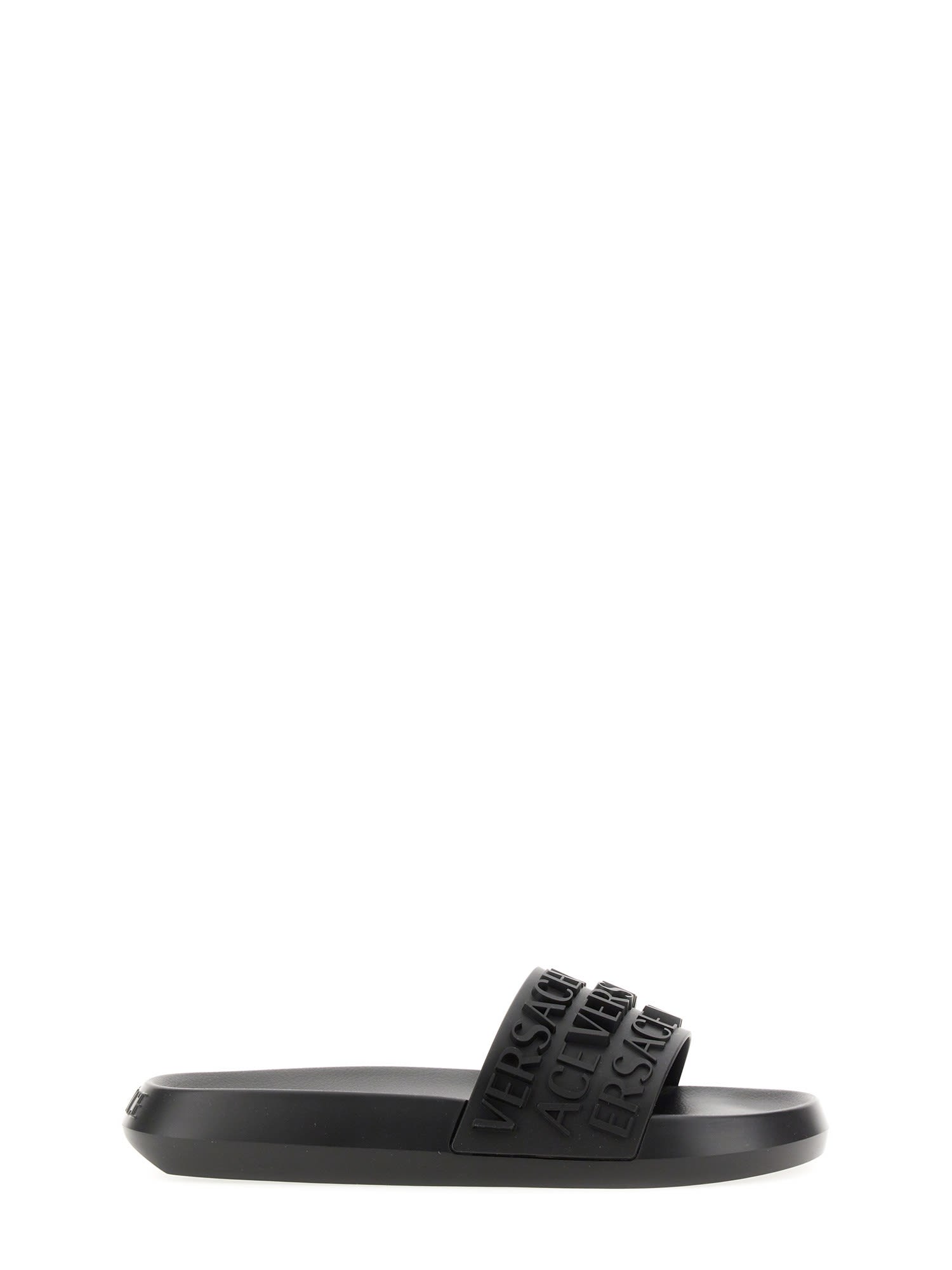 Versace Slide Sandal With Logo