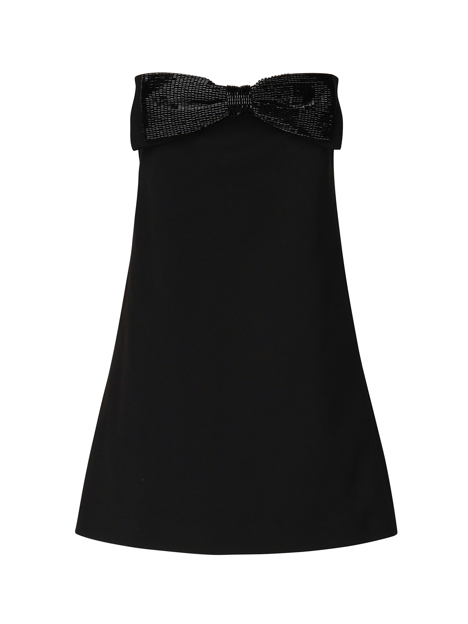 Black Crepe Wrap Mini Dress