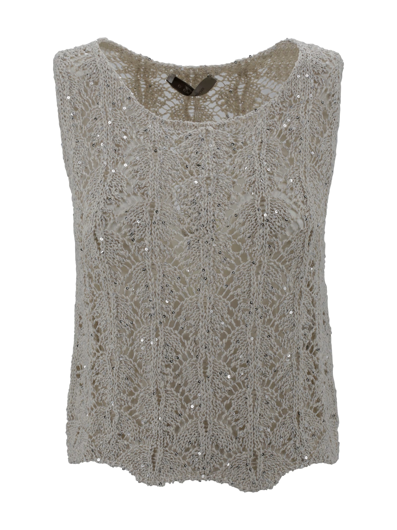 D. Exterior Lurex Lace Top