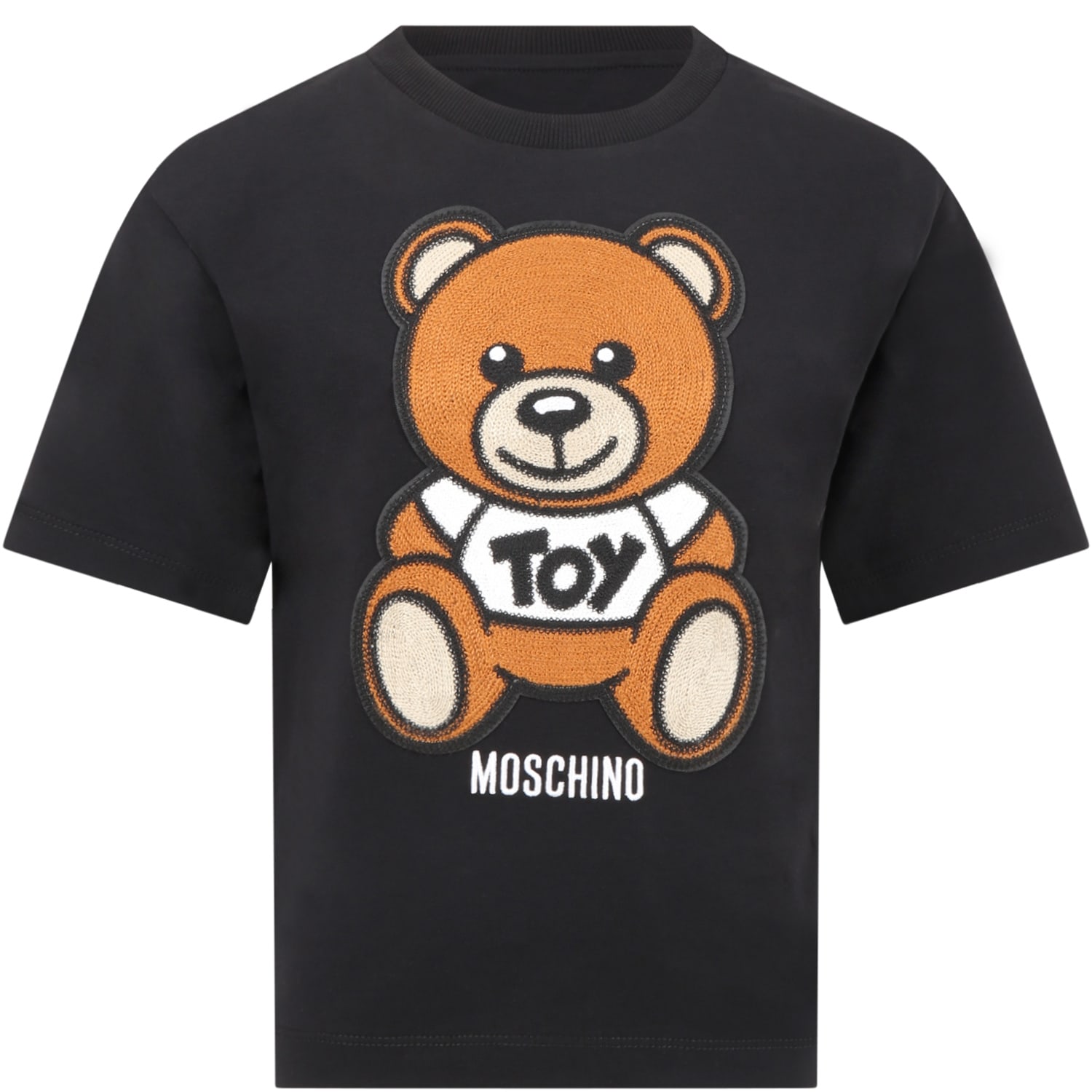 Moschino Black T-shirt For Kids With Teddy Bear
