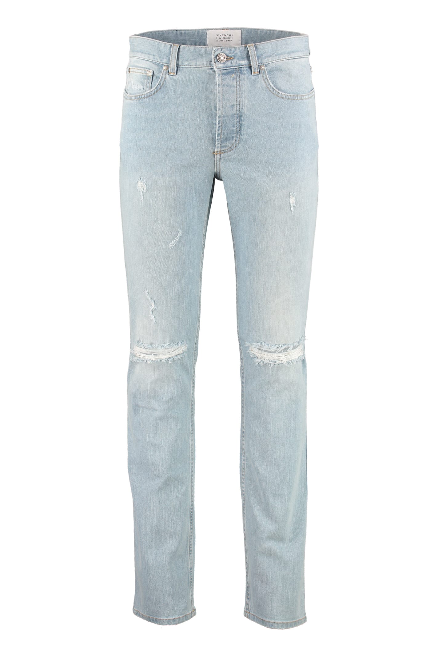 Givenchy Distressed Slim Fit Jeans In Denim